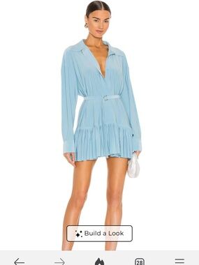 Oversized Boyfriend Shirt Dress in Powder Blue